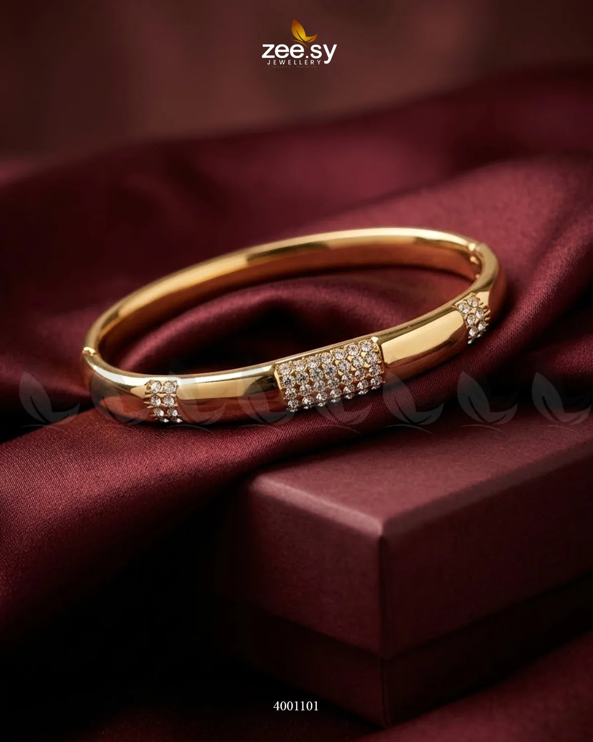 MH26 segmented crystal cuff bracelet featuring sleek metal segments and sparkling crystal accents, stylish and elegant jewelry accessory.