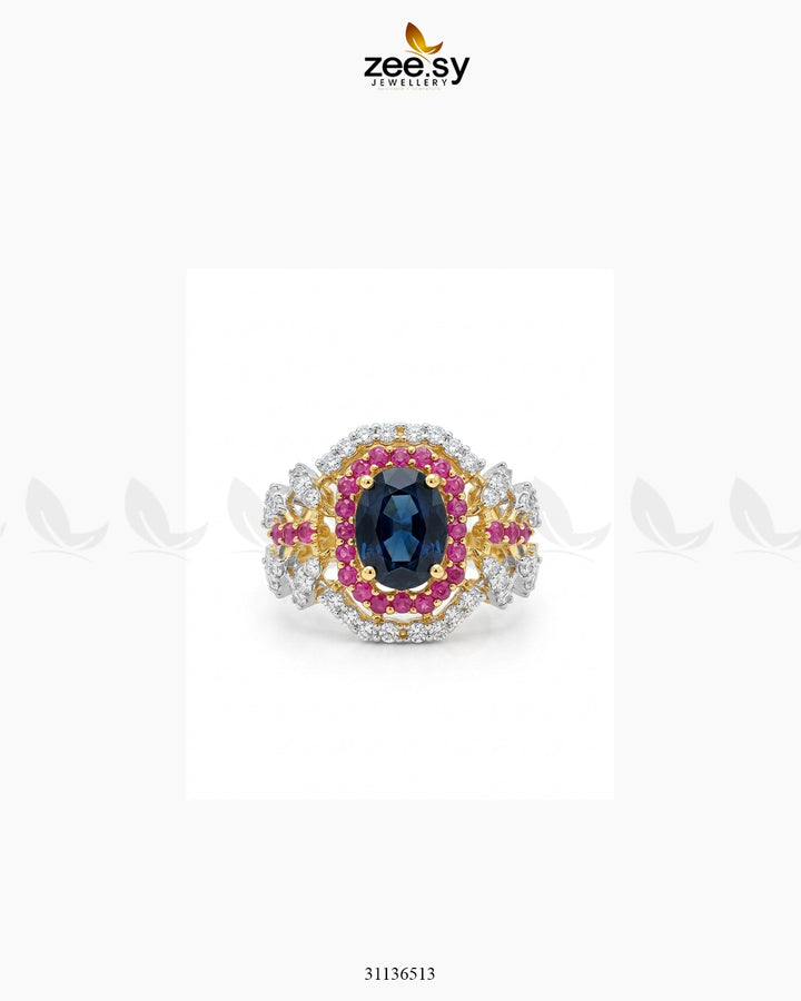 Serene Blue Gemstone Ring Finger Ring - Zeesy Jewellery Pakistan | Premium Artificial & Imitation Jewellery