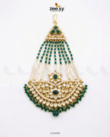 Shahi Floral Kundan Jhumar Golden Green - Zeesy Jewellery