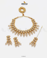 Shahi Pearl Drop Necklace Set - Zeesy.pk