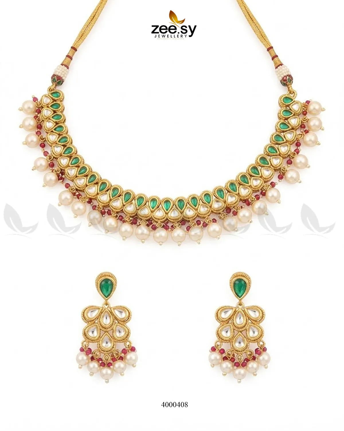 Sia Hanging Pearl Necklace Set Necklace Sets - Zeesy Jewellery Pakistan | Premium Artificial & Imitation Jewellery