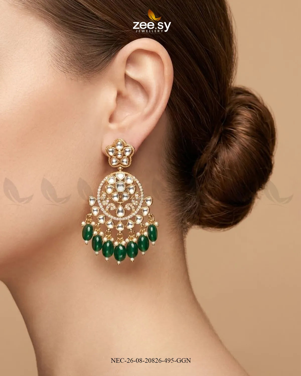 Sia Ornate Kundan Necklace Set Necklace Sets - Zeesy Jewellery Pakistan | Premium Artificial & Imitation Jewellery