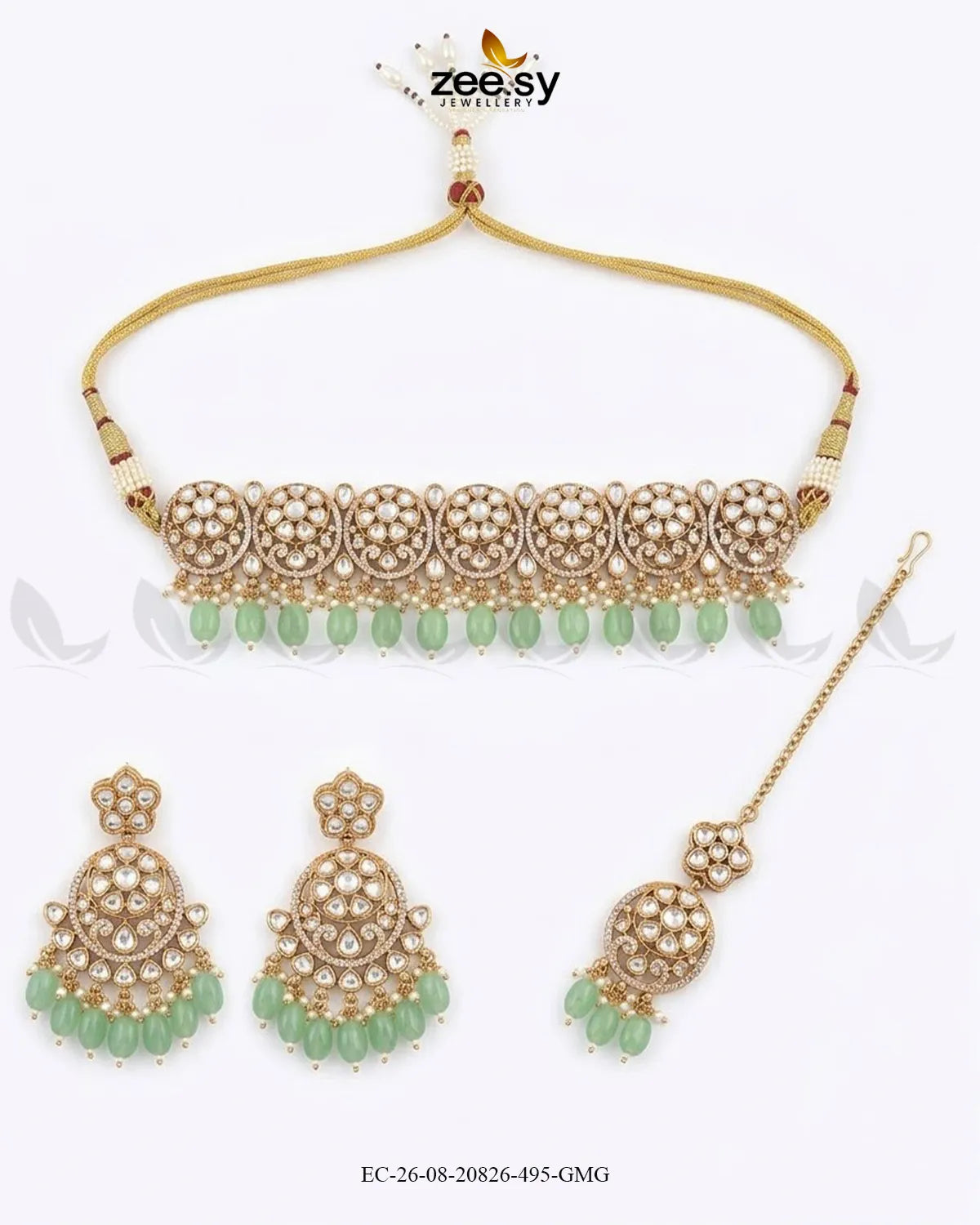 Sia Ornate Kundan Necklace Set Necklace Sets - Zeesy Jewellery Pakistan | Premium Artificial & Imitation Jewellery