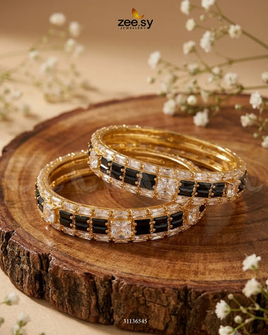 Signature Kangan Style Bangles Golden Black BANGLES - Zeesy Jewellery Pakistan | Premium Artificial & Imitation Jewellery