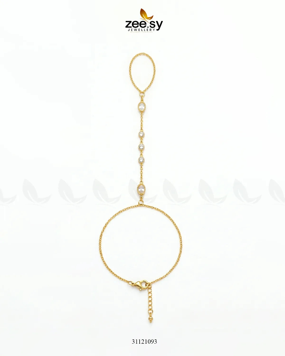 Signature Solitaire Finger Loop Bracelet Bracelet - Zeesy Jewellery Pakistan | Premium Artificial & Imitation Jewellery