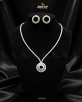 Signature Modern Drop Necklace Set Silver - Zeesy Jewellery