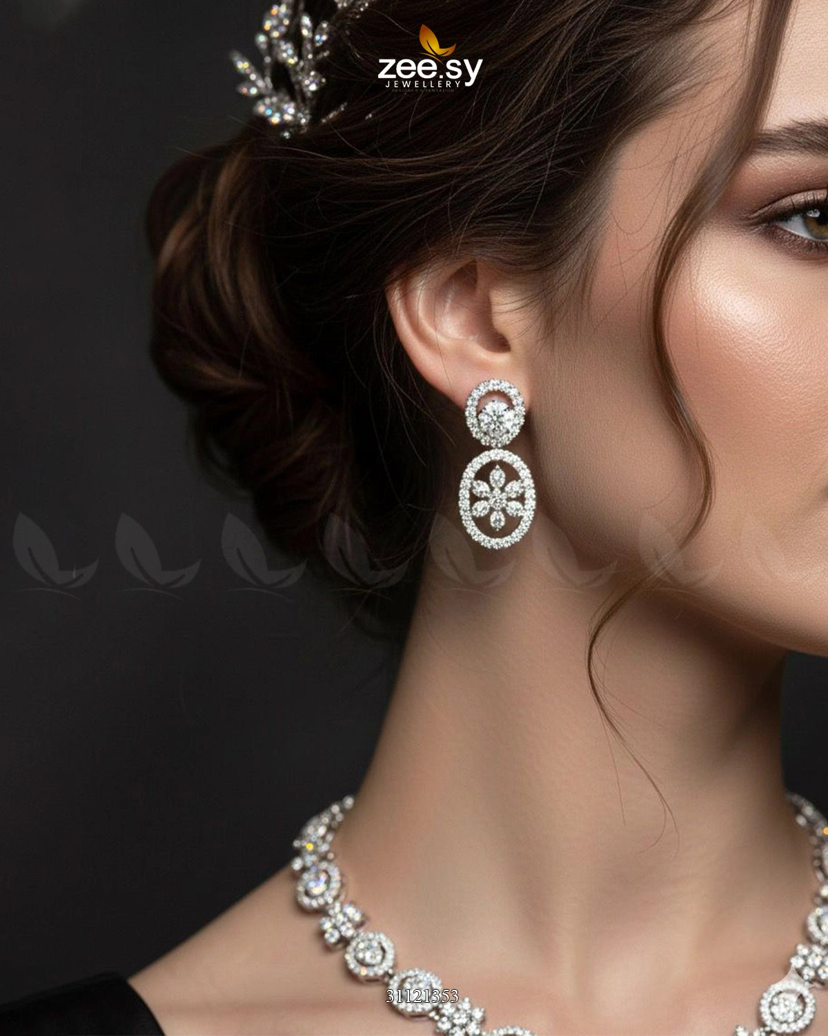 Dainty Oval Floral Necklace Set - Zeesy Jewellery