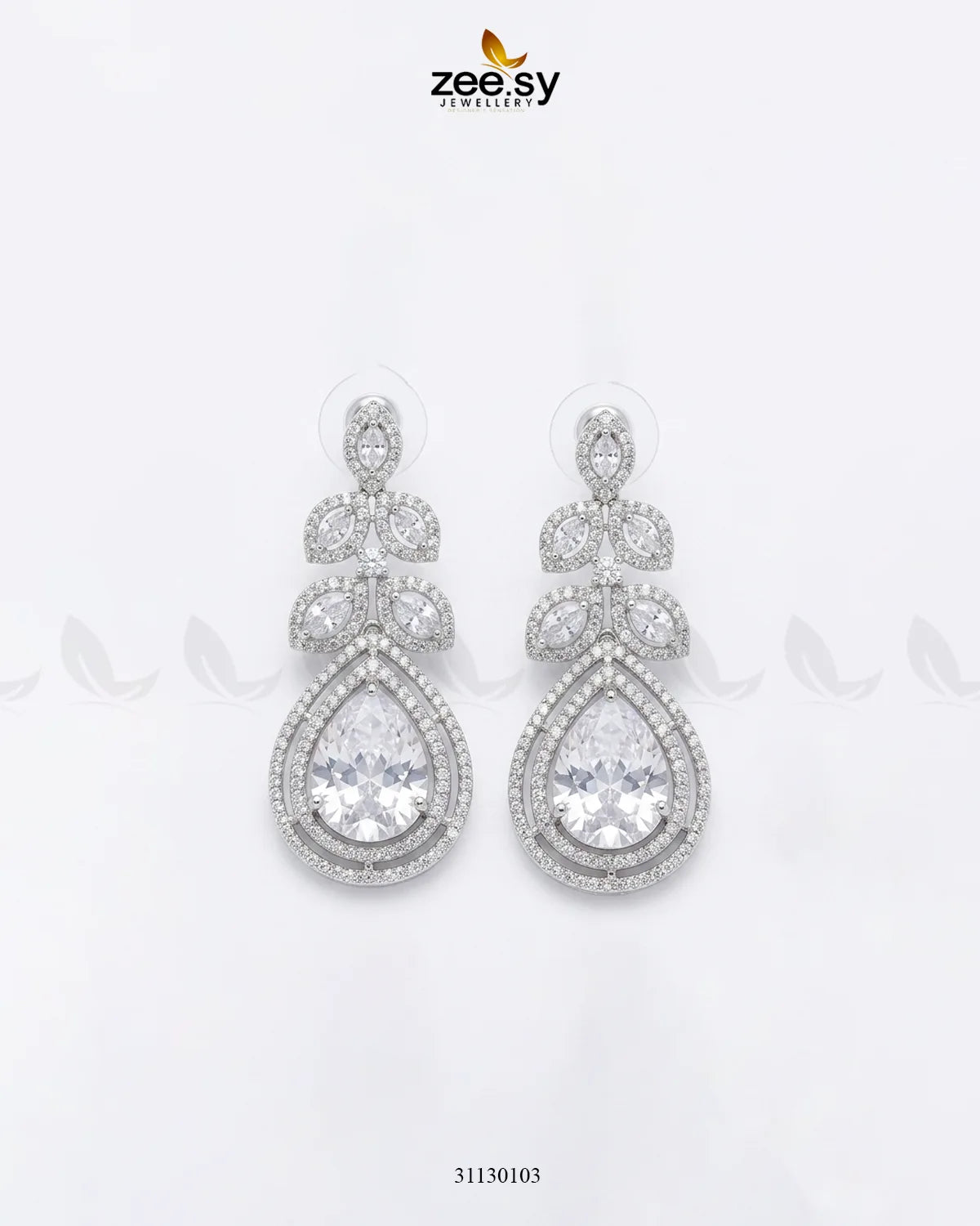 Silver Bella Drop Dangle Earrings Earrings - Zeesy Jewellery Pakistan | Premium Artificial & Imitation Jewellery