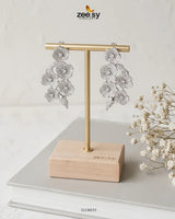 Silver Blossom Cluster Pave Earrings Earrings - Zeesy Jewellery Pakistan | Premium Artificial & Imitation Jewellery