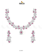Silver Blossom Vine Necklace Set - Zeesy.pk