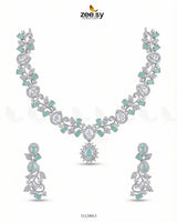 Silver Blossom Vine Necklace Set - Zeesy.pk