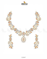 Golden Bold Stone Necklace Set - Zeesy.pk