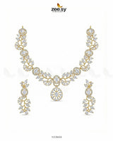 Golden Bold Stone Necklace Set - Zeesy.pk