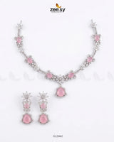 Silver Cocktail Stone Necklace Set Necklace Sets - Zeesy Jewellery Pakistan | Premium Artificial & Imitation Jewellery