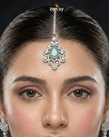 Silver Crystal Pave Necklace Set