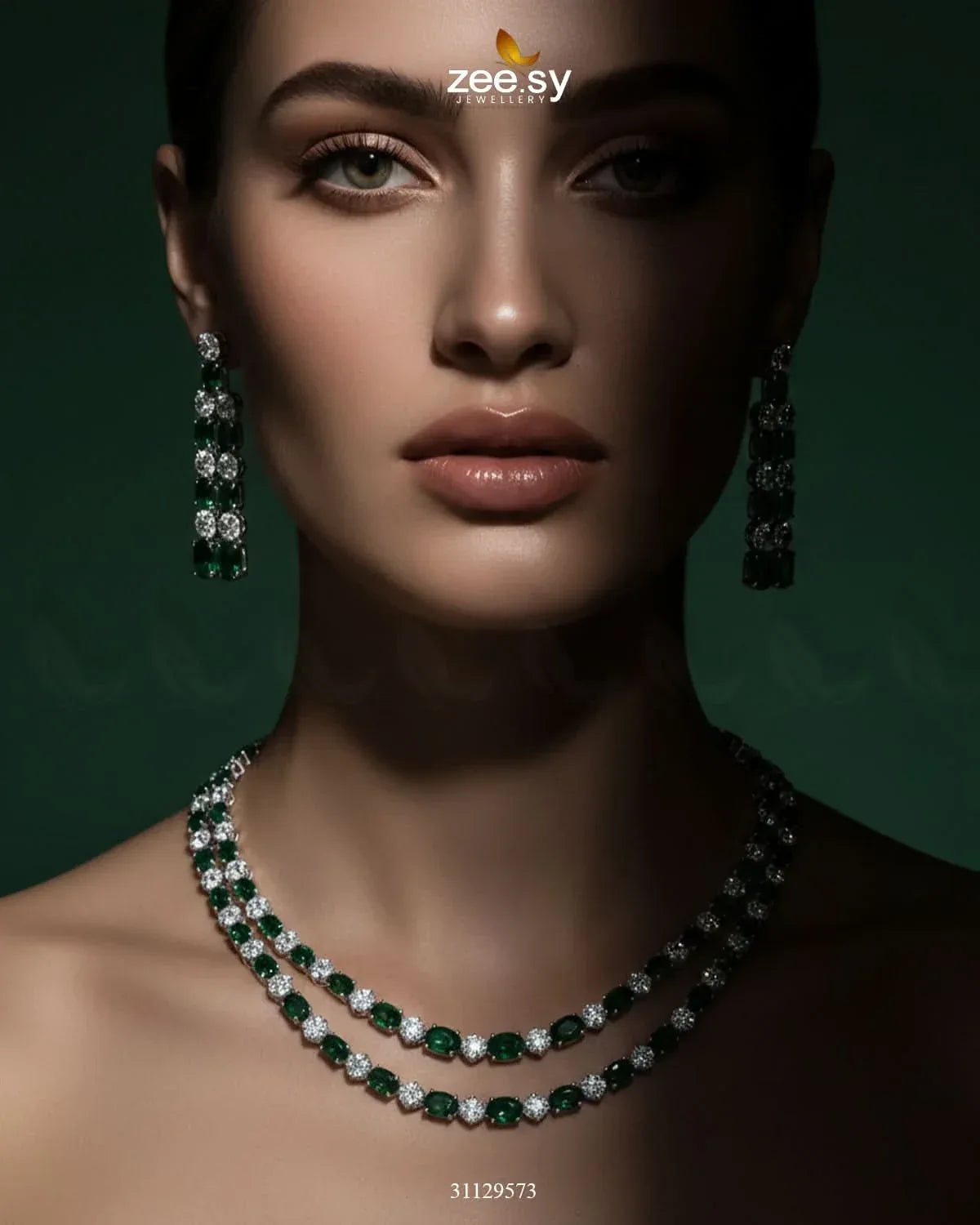 Silver Frost Glimmer Necklace Set - Zeesy.pk