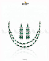 Silver Frost Glimmer Necklace Set - Zeesy.pk