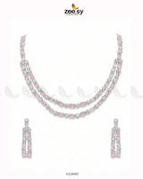 Silver Frost Glimmer Necklace Set - Zeesy.pk