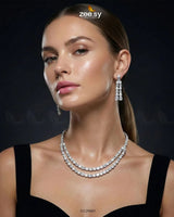 Silver Frost Glimmer Necklace Set - Zeesy.pk