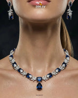 Silver Gilded Statement Necklace Set - Zeesy.pk