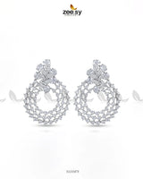 Silver Glimmering Crystal Danglers Earrings Earrings - Zeesy Jewellery Pakistan | Premium Artificial & Imitation Jewellery