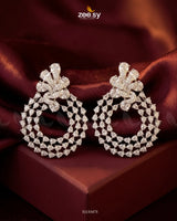 Silver Glimmering Crystal Danglers Earrings Silver White Earrings - Zeesy Jewellery Pakistan | Premium Artificial & Imitation Jewellery