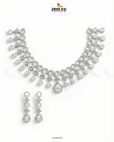 Silver Halo Cascading Necklace Set