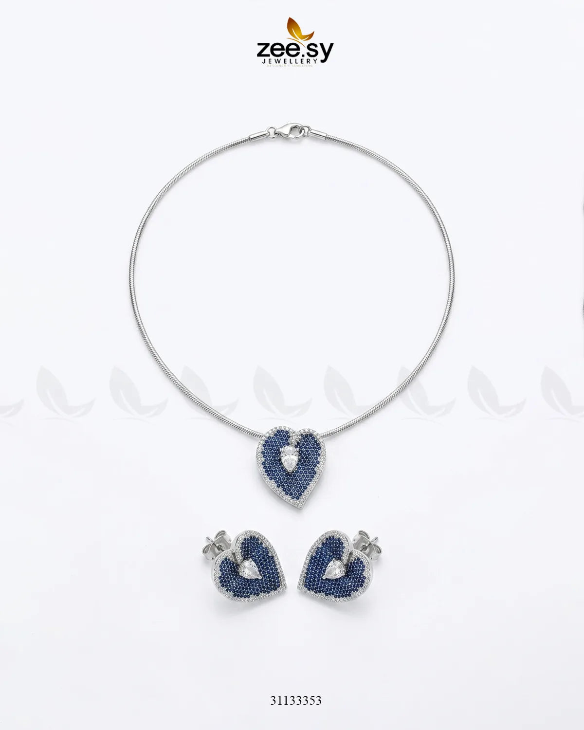 Silver Heart Cluster Pendant Set Pendant - Zeesy Jewellery Pakistan | Premium Artificial & Imitation Jewellery