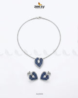 Silver Heart Cluster Pendant Set Pendant - Zeesy Jewellery Pakistan | Premium Artificial & Imitation Jewellery