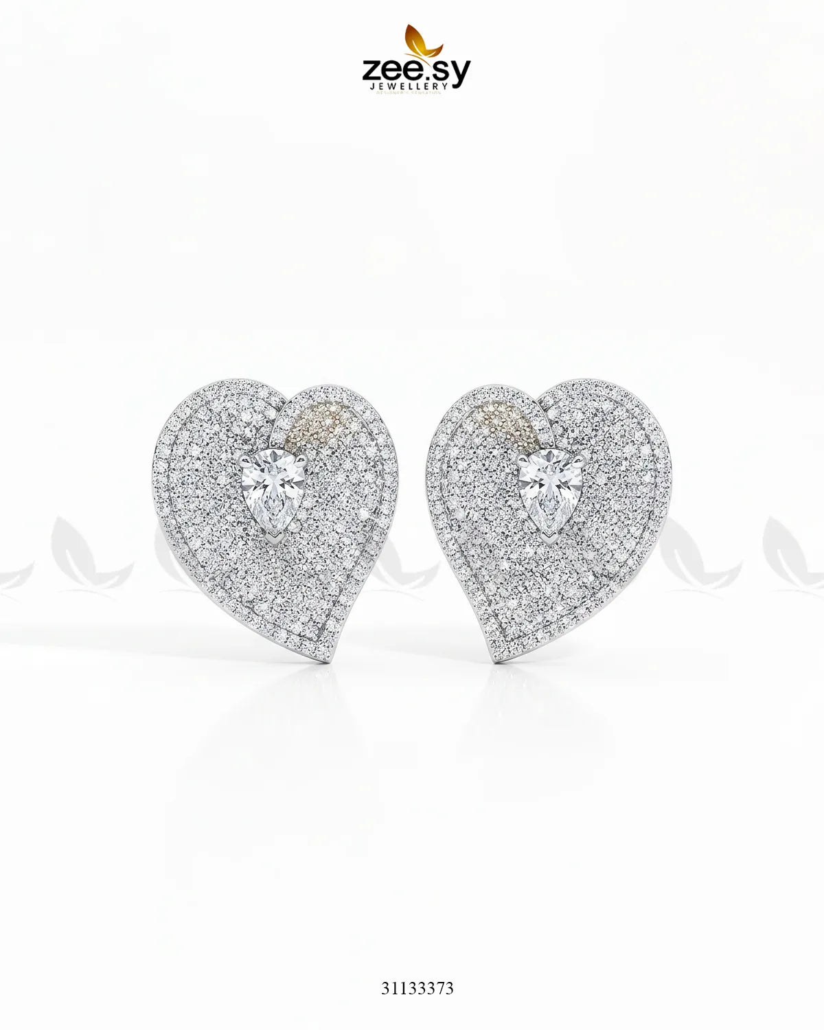 Silver Heart Cluster Pendant Set Pendant - Zeesy Jewellery Pakistan | Premium Artificial & Imitation Jewellery