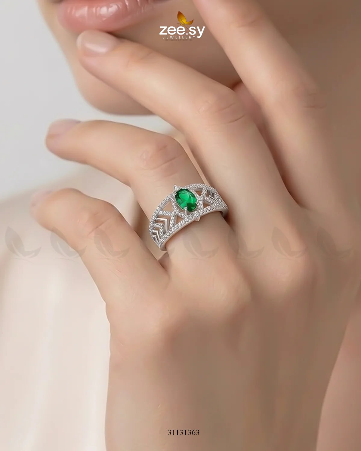 Silver Majestic Oval Stone Ring