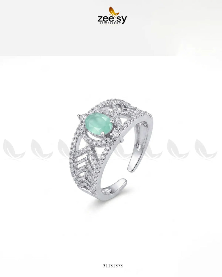 Silver Majestic Oval Stone Ring