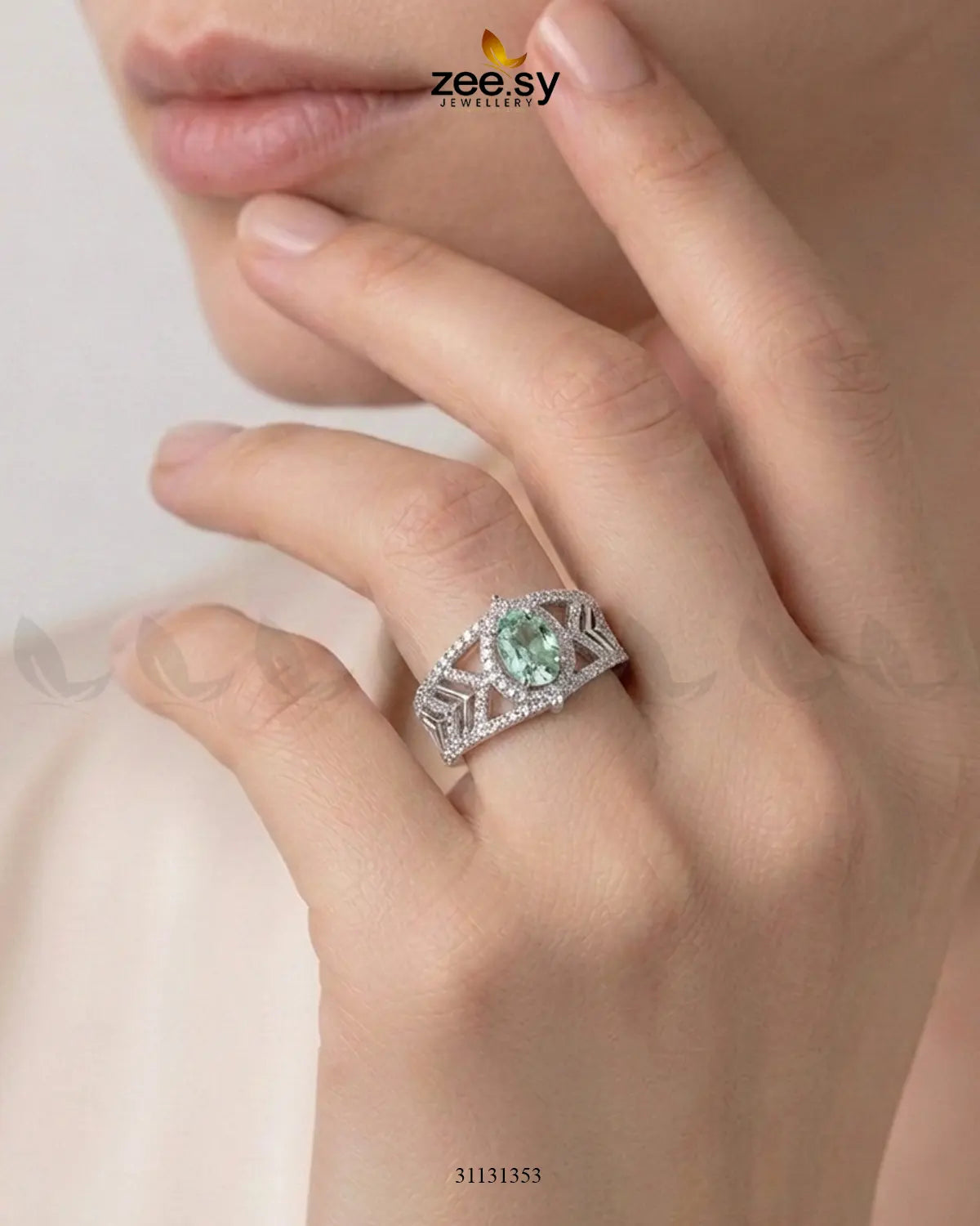 Silver Majestic Oval Stone Ring