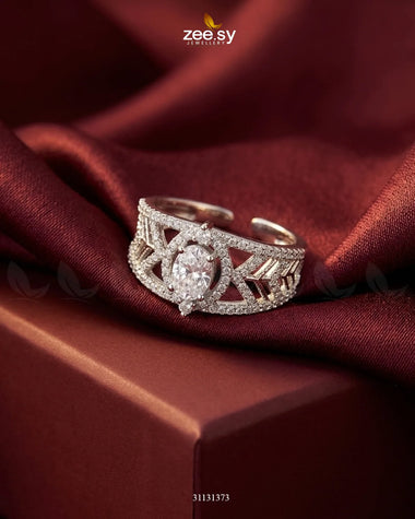 Silver Majestic Oval Stone Ring