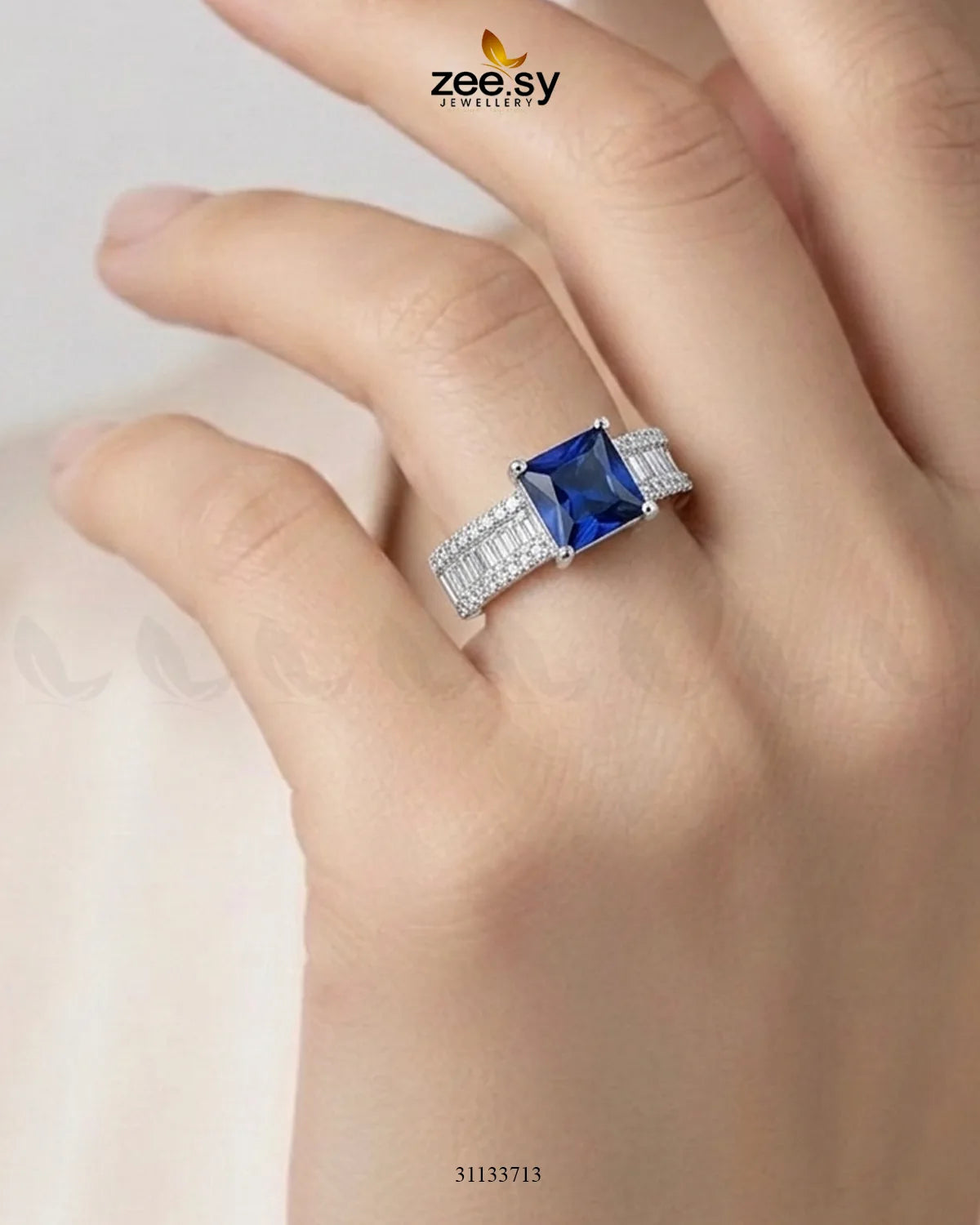 Silver Pretty Bold Stone Ring Finger Ring - Zeesy Jewellery Pakistan | Premium Artificial & Imitation Jewellery