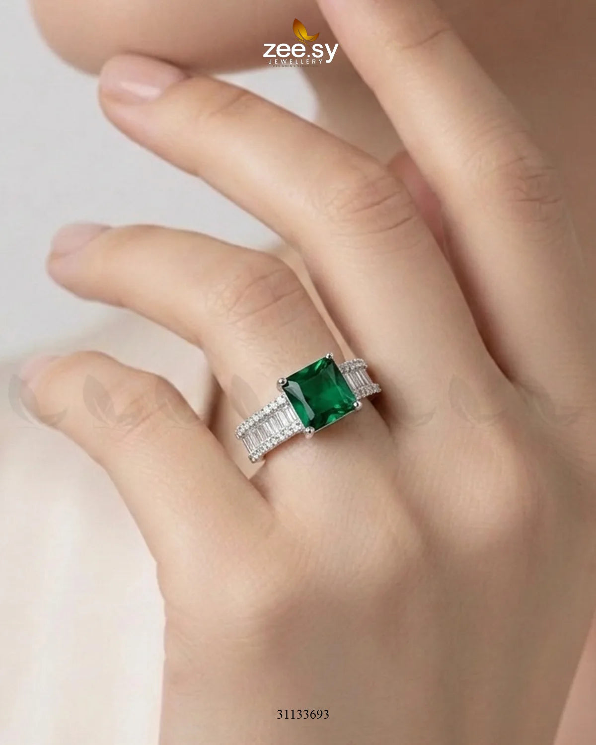 Silver Pretty Bold Stone Ring Finger Ring - Zeesy Jewellery Pakistan | Premium Artificial & Imitation Jewellery