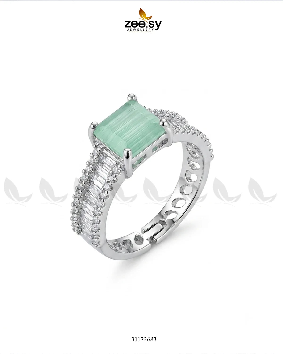 Silver Pretty Bold Stone Ring Finger Ring - Zeesy Jewellery Pakistan | Premium Artificial & Imitation Jewellery