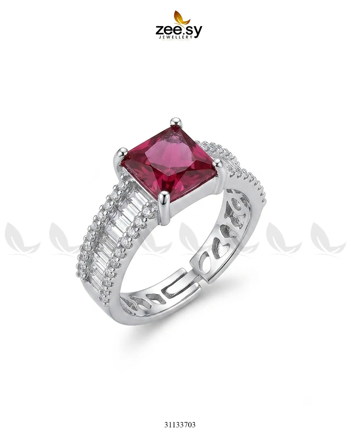 Silver Pretty Bold Stone Ring Finger Ring - Zeesy Jewellery Pakistan | Premium Artificial & Imitation Jewellery