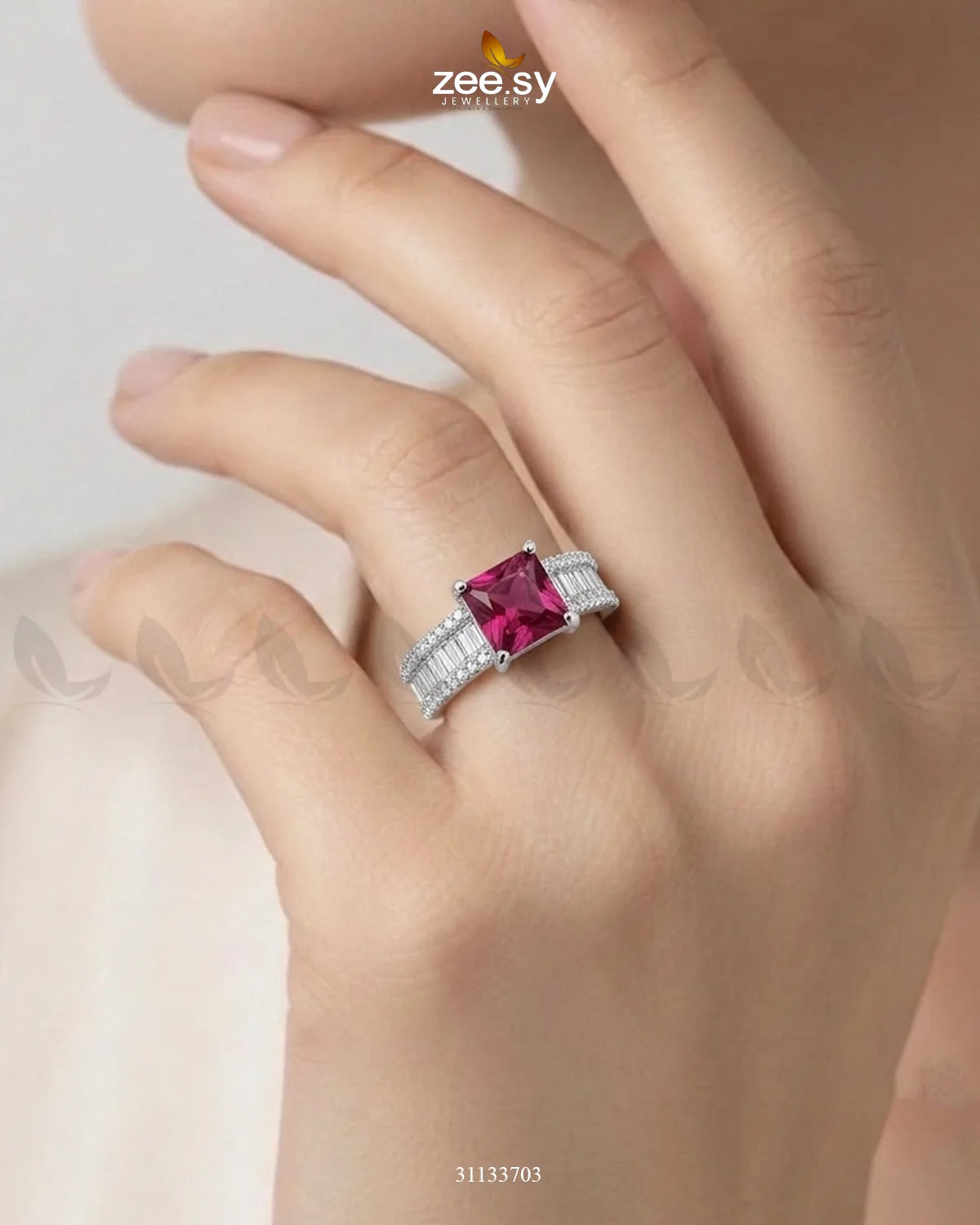Silver Pretty Bold Stone Ring Finger Ring - Zeesy Jewellery Pakistan | Premium Artificial & Imitation Jewellery
