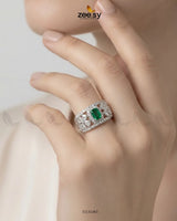 Silver Royal Oval Stone Ring