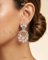 Silver Royal Round Zirconia Earrings Earrings - Zeesy Jewellery Pakistan | Premium Artificial & Imitation Jewellery