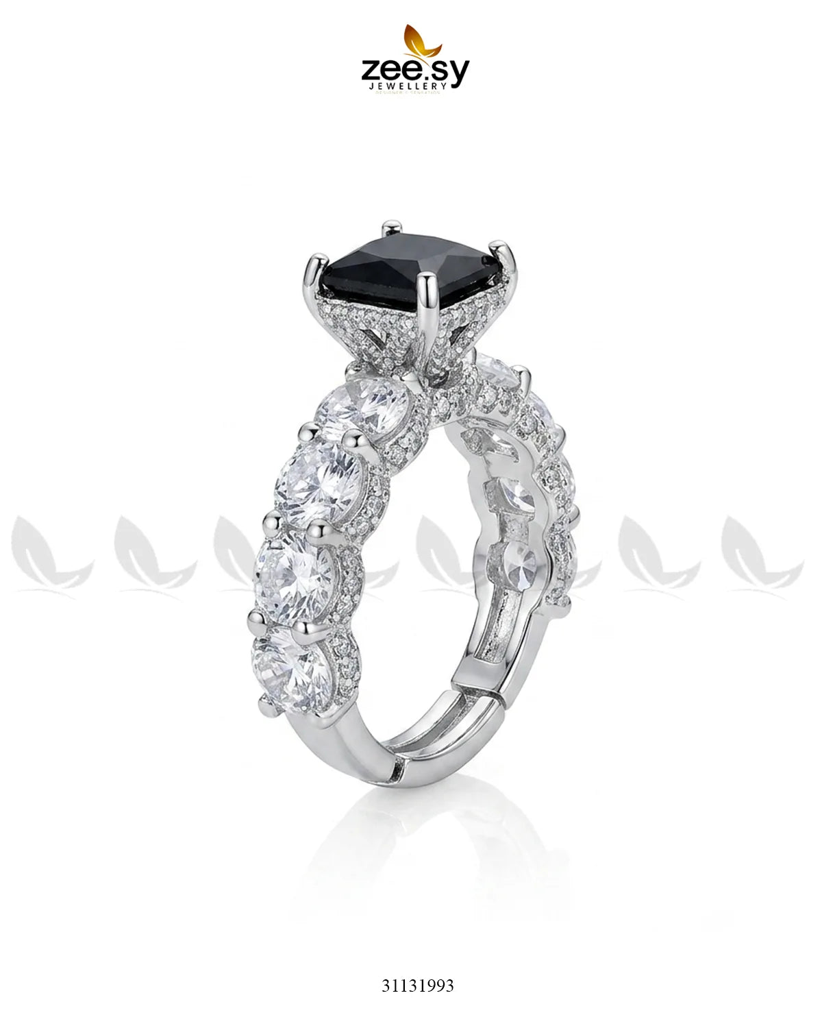 Silver Solitaire Center Stone Ring Finger Ring - Zeesy Jewellery Pakistan | Premium Artificial & Imitation Jewellery