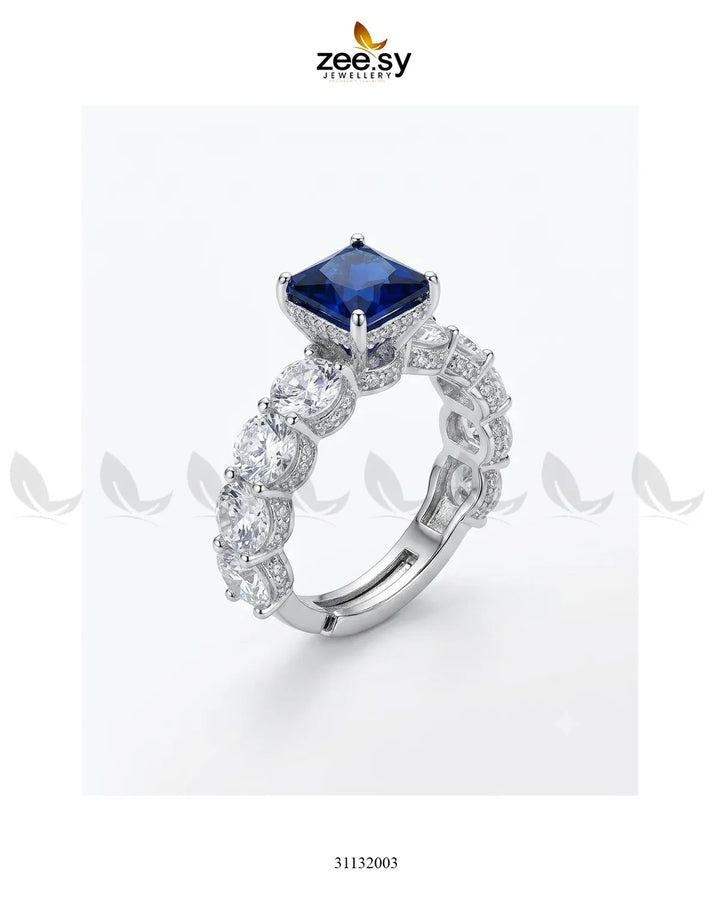 Silver Solitaire Center Stone Ring Finger Ring - Zeesy Jewellery Pakistan | Premium Artificial & Imitation Jewellery