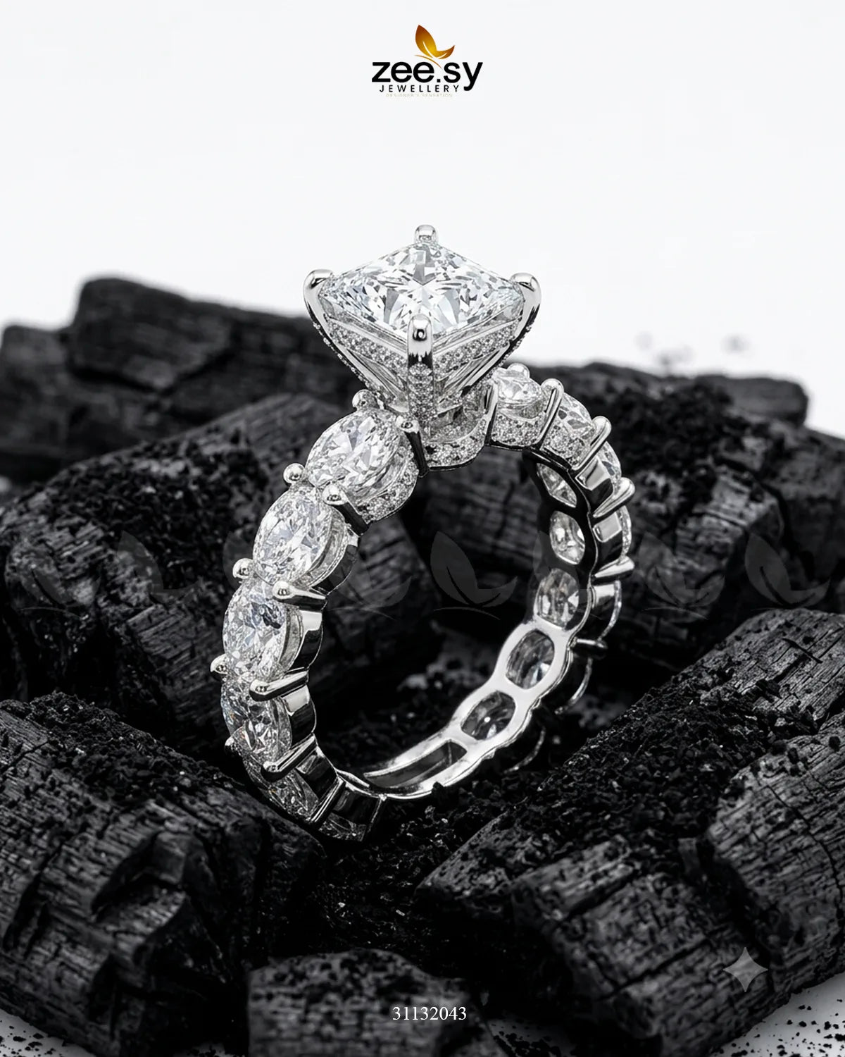 Silver Solitaire Center Stone Ring Finger Ring - Zeesy Jewellery Pakistan | Premium Artificial & Imitation Jewellery