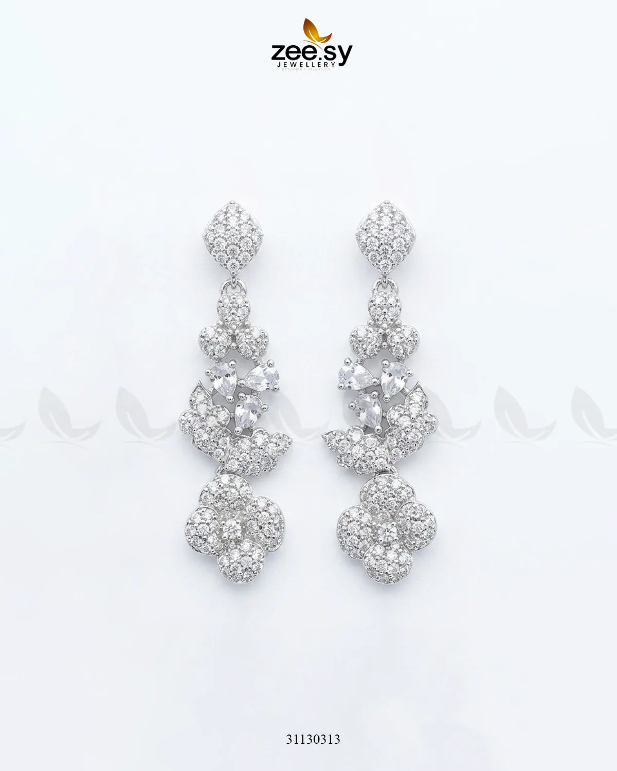 Silver Starburst Gemstone Earrings Earrings - Zeesy Jewellery Pakistan | Premium Artificial & Imitation Jewellery