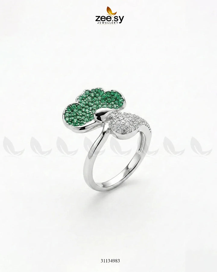 Silver Statement Gemstone Ring Finger Ring - Zeesy Jewellery Pakistan | Premium Artificial & Imitation Jewellery