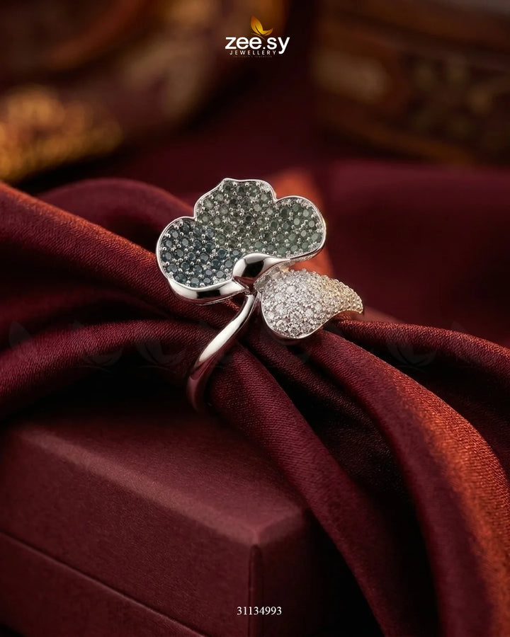 Silver Statement Gemstone Ring Silver Mint Green Finger Ring - Zeesy Jewellery Pakistan | Premium Artificial & Imitation Jewellery