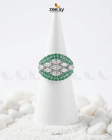 Silver Steorra Cluster Pave Ring