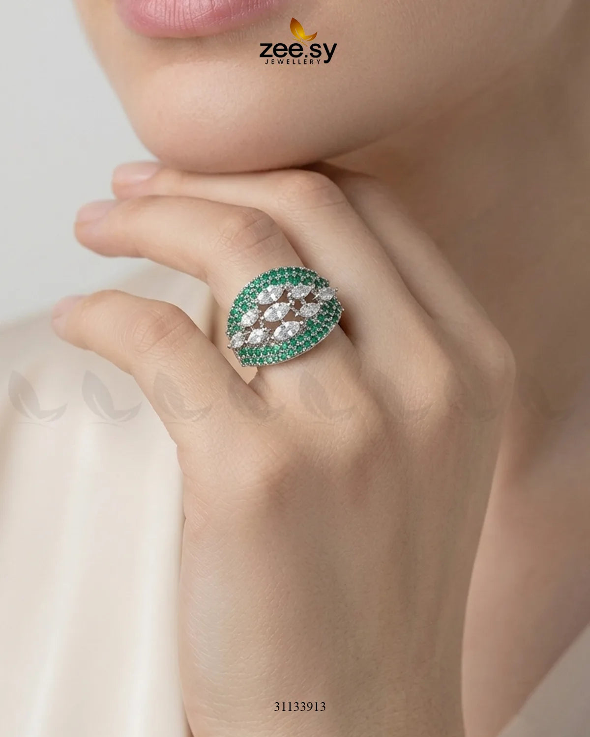 Silver Steorra Cluster Pave Ring