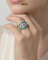 Silver Steorra Cluster Pave Ring